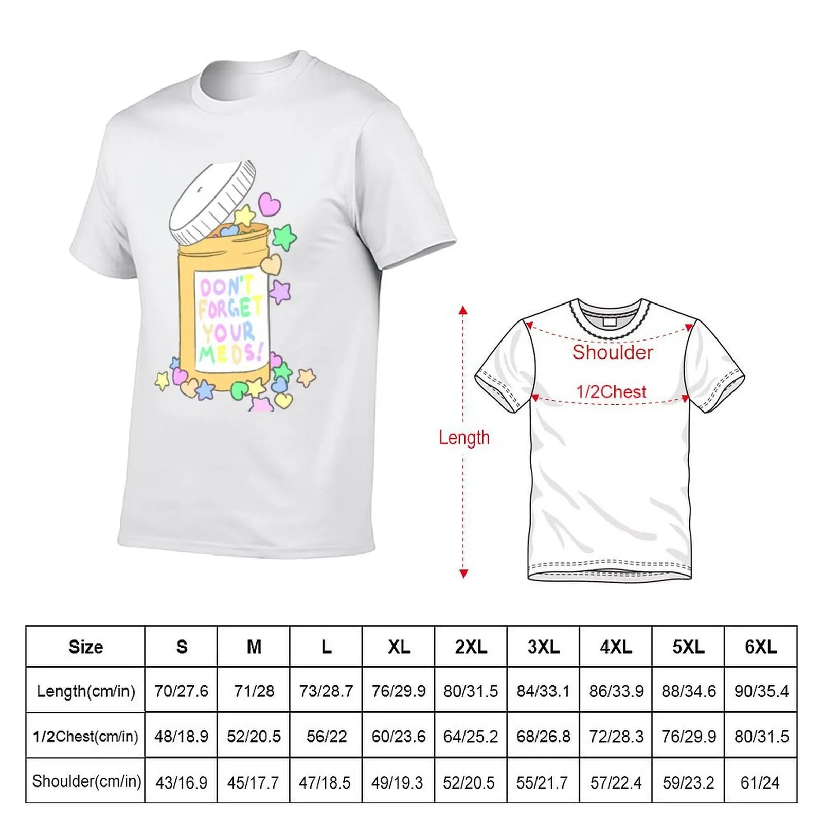Don't Forget Your Meds! -pastel rainbow T-Shirt cotton graphic tees boys whites mens workout shirts