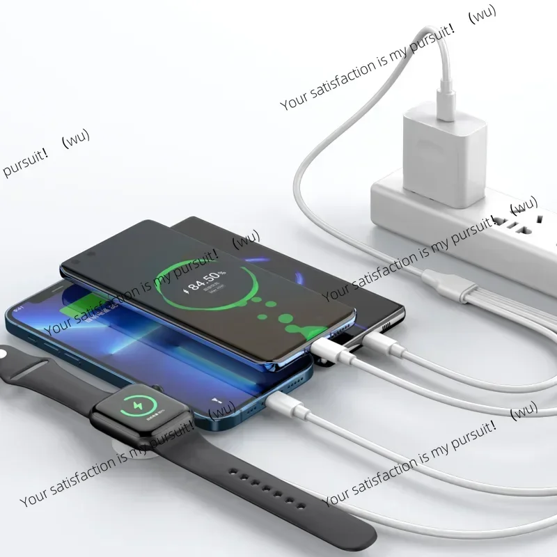 4 In 1 USB Type C PD Charging Cable for IPhone/Android Fast Watch Magnetic Wireless Charger for Apple Watch IWatch 1-9 Ultra SE