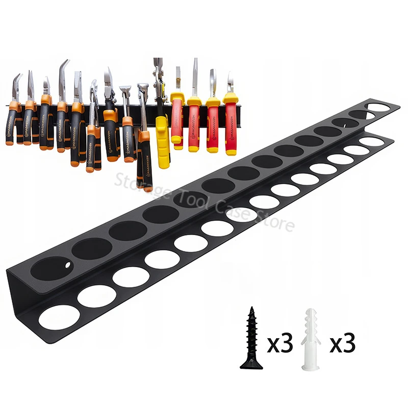 

Wall-mounted Tool Rack 14-hole Hardware Tool Storage Rack Hammer/pliers/screwdriver Manual Tools Integrated Storage Base Stand