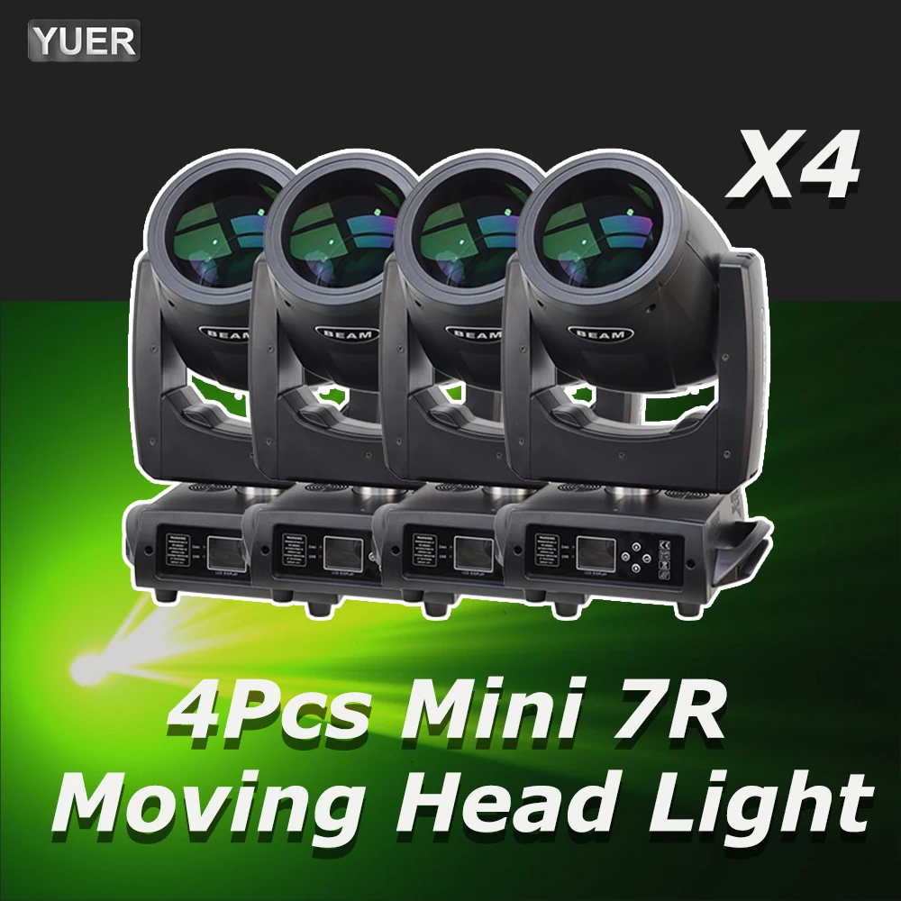 

4Pcs/lot Mini Beam 230W 7R Moving Head Light Professional Stage Beam Lighting for Show Disco Dj Club Light Nightclub DMX Control