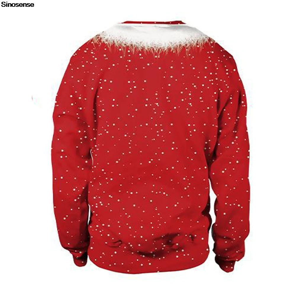 ผู้ชายผู้หญิง Crewneck Tacky Xmas เสื้อกันหนาว 3D ตลกพิมพ์ Holiday Party จัมเปอร์เสื้อสวมหัว New Year Eve เสื้อกันหนาวคริสต์มาสน่าเกลียด