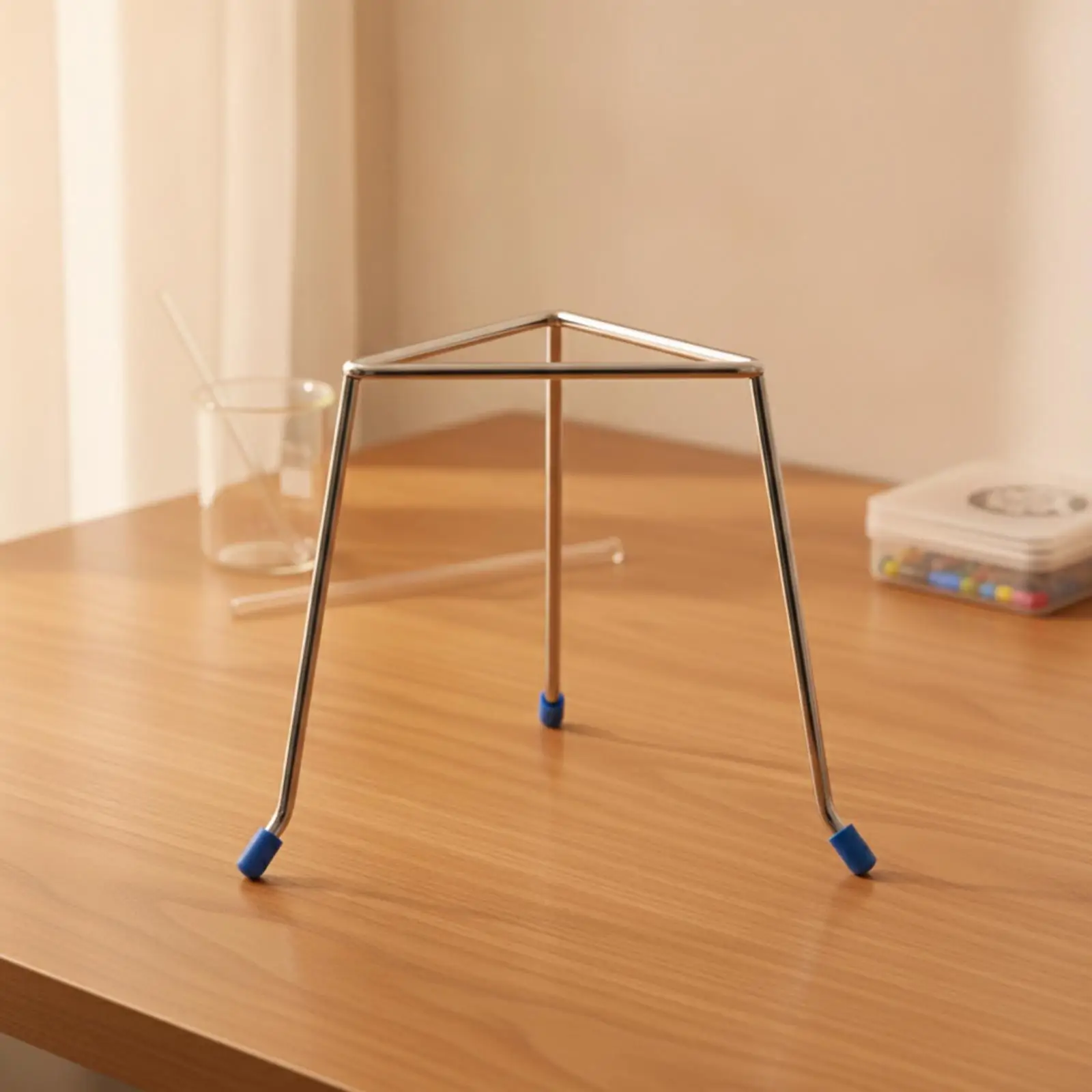 Science Lab Tripod Stand with Electroplated Finish for Classroom Heating Glassware Work