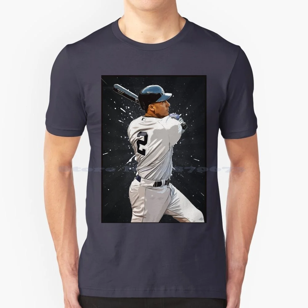 Derek Jeter T Shirt 100% Cotton Tee Derek Jeter Living Room Dorm Office Man Cave Kids Room Christmas Birthday For Special