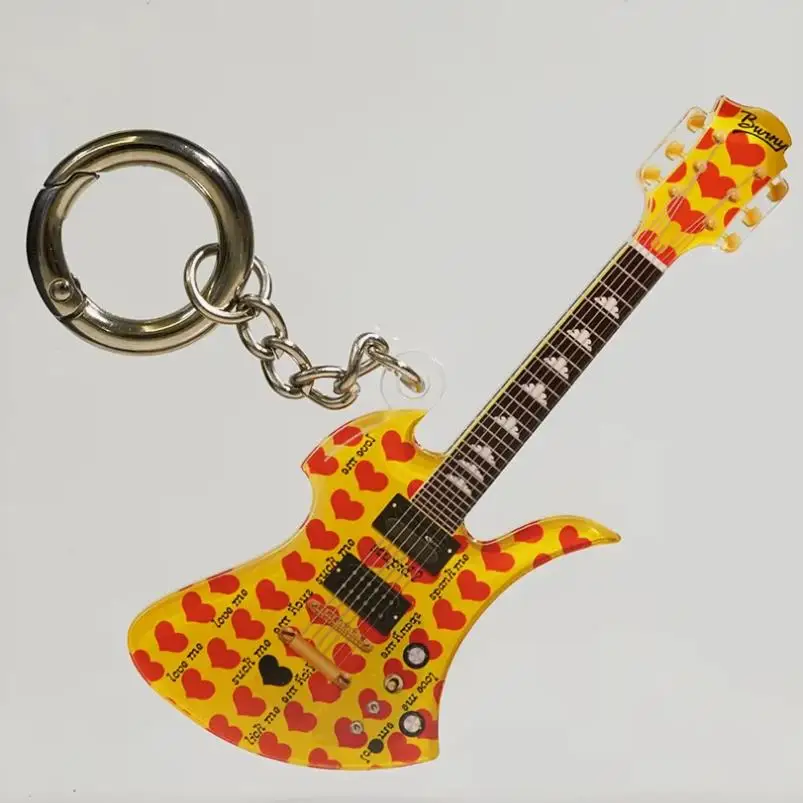 2pcs Keychains Asolo Ro Band 2D Flat Acrylic Guitar Keychain Gift Festival Independent Paaging Decoration (Ship Without Box)