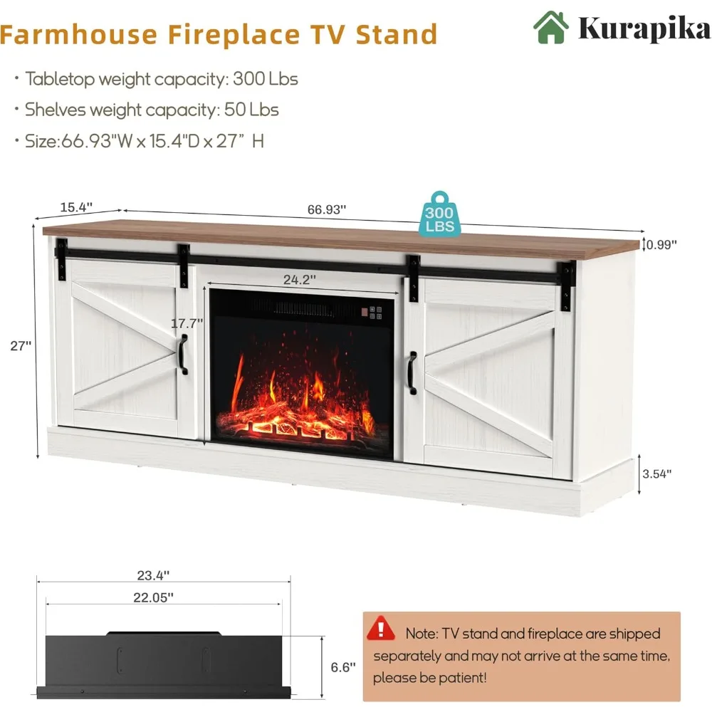 Fireplace TV Stand for Up To 75