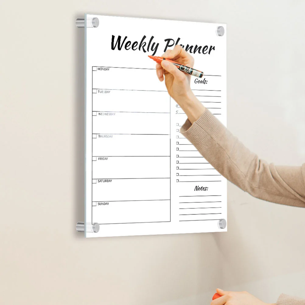 

1 Set Weekly Plan Memo Board Creative Multifunctional Handwritten Display Erasable Note Board For Party Wedding Home Office Use