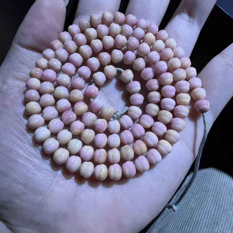 Premium Ridge Bodhi Powder Gradient Gourd Long Strand Bracelet
