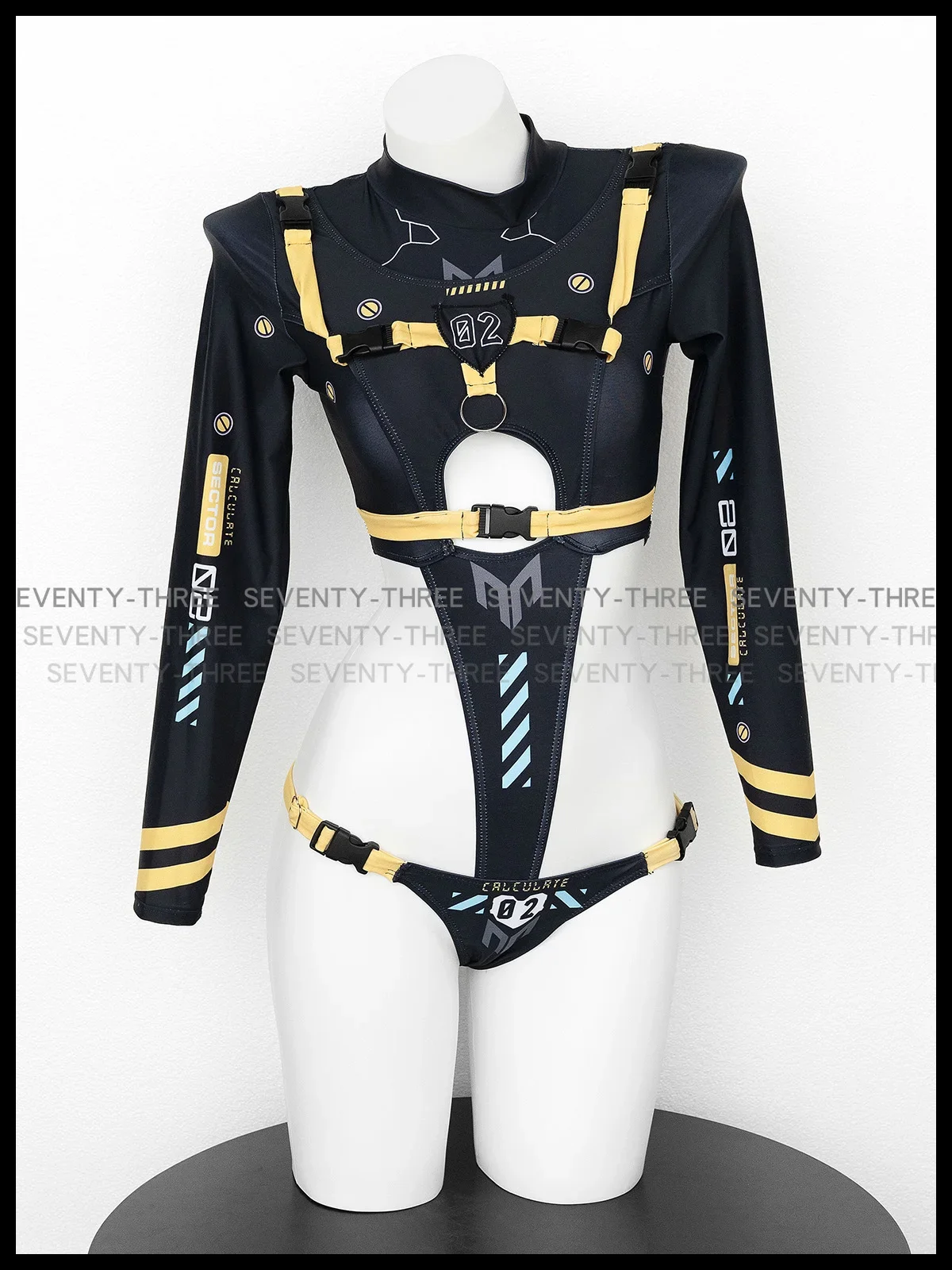 Cyber Mechanical Sukumizu Jumpsuit for Women, Hollow Out Sukumizu Costumes, Sexy Swimwear, Jumpsuit, Punk Drum Suit