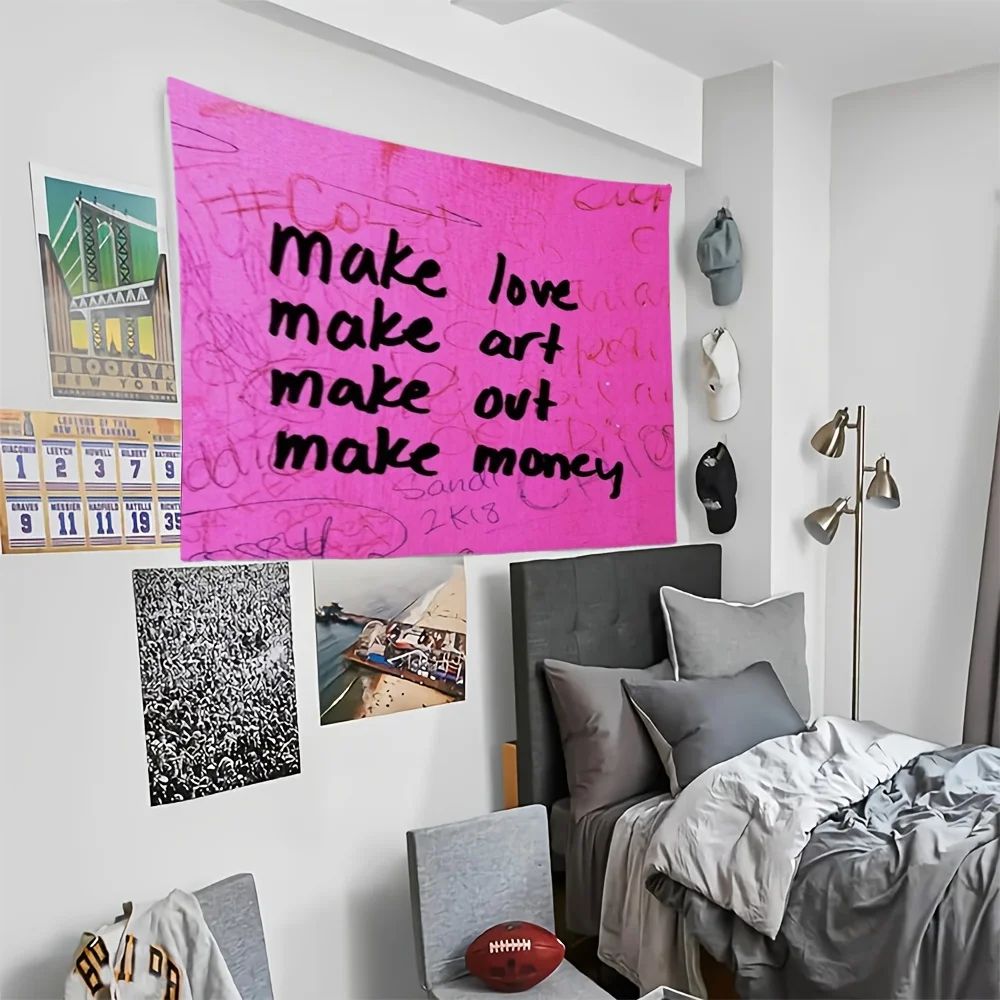 Make Love Art Tapestry - Soft, Cozy, Perfect for Home Decor, Adding Bold Vibes and Creative Spirit to Any Room