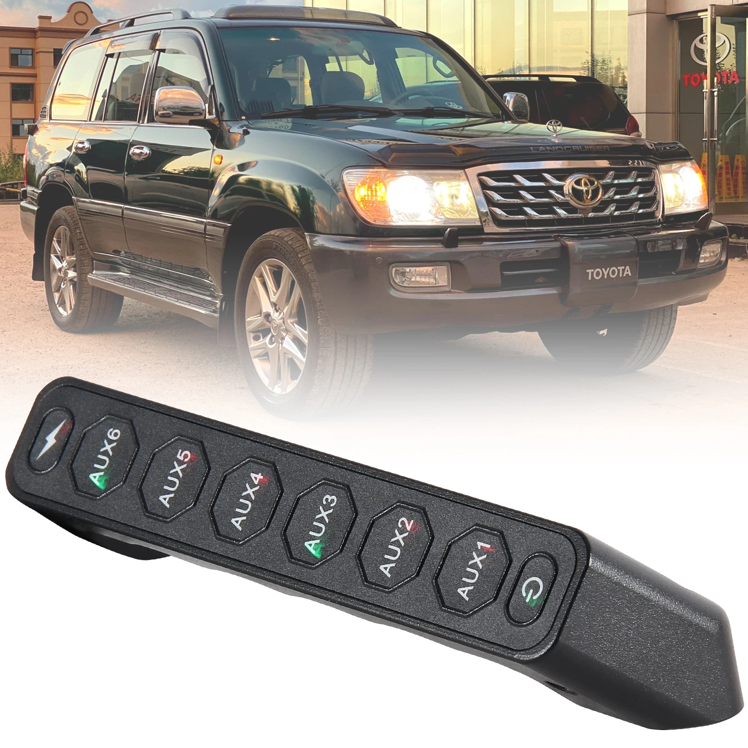 Orginal Car a Pillar Handle 1:1 CNC  Making 12V Car 6 Gang Wireless Handle Switch Panel for LC100