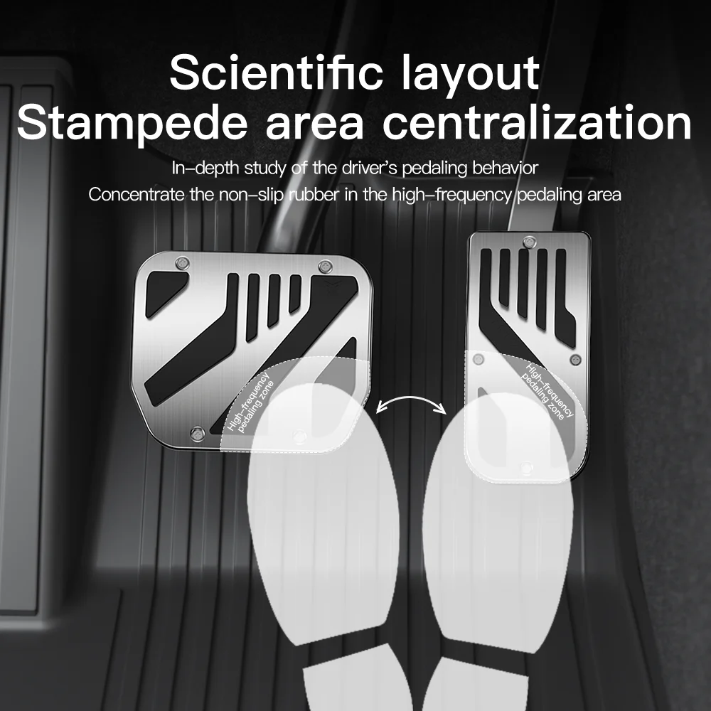 Накладки на педали YZ Tesla Model 3 Y Highland 2017-2024, Нескользящие, из алюминиевого сплава