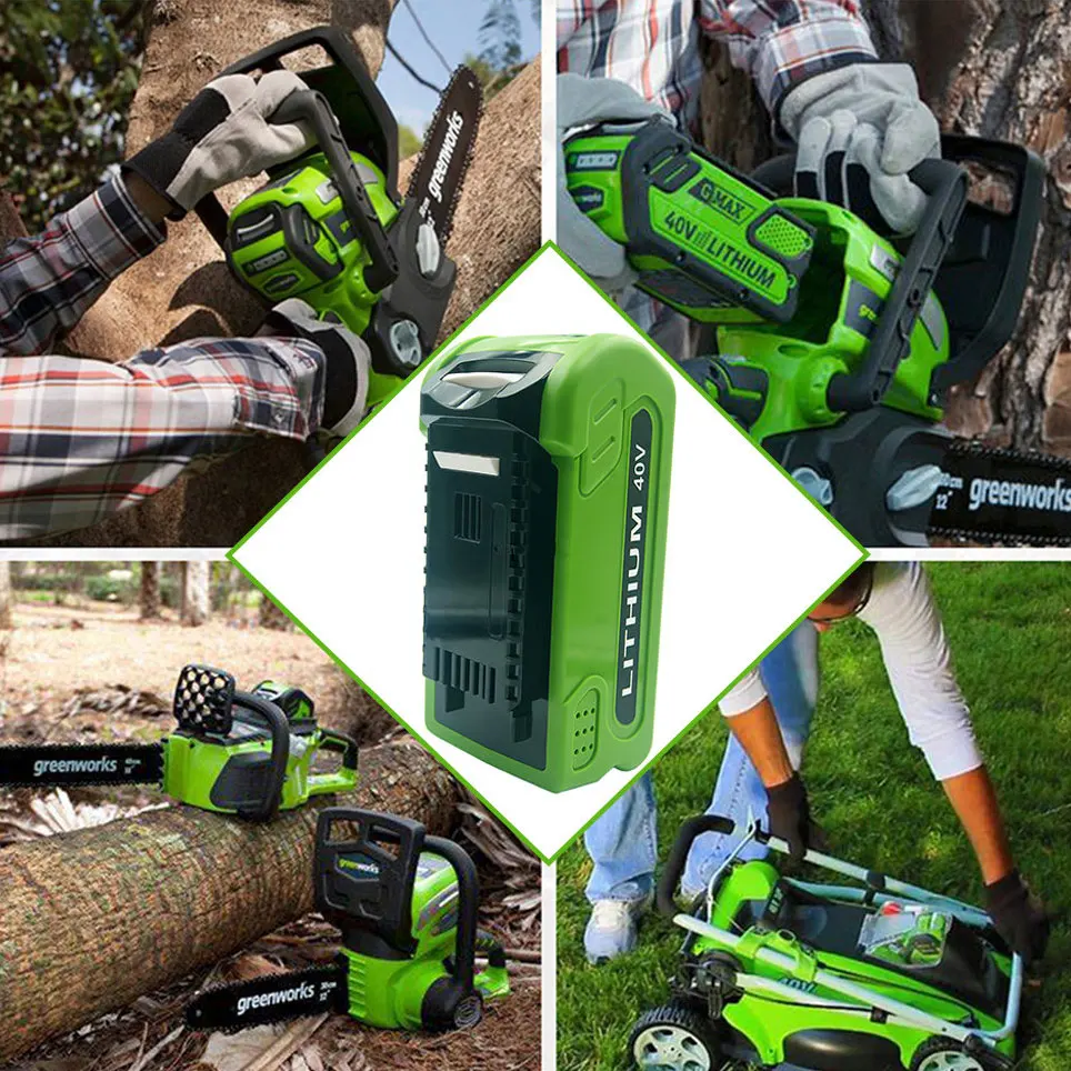 Imagem -04 - Greenworks-bateria Recarregável para Cortador de Grama Ferramentas Elétricas Substituição 29462 29472 29282 G-max 40v 6000mah