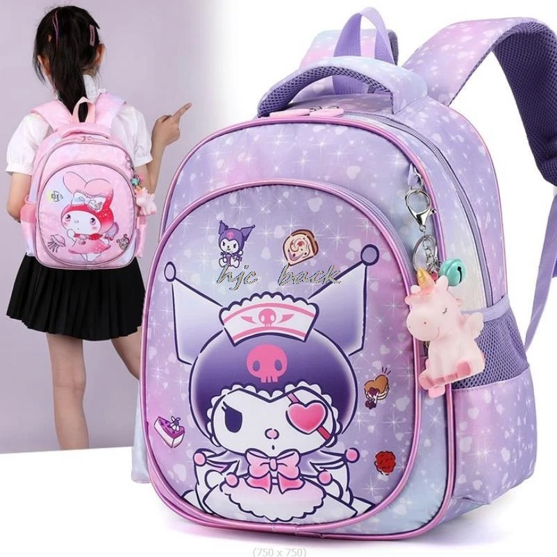 Lovely Kuromi Melody Girls Backpack Kids School Bags Girl Kawaii Children School Backpack Waterproof Book Bag Mochila Infantil