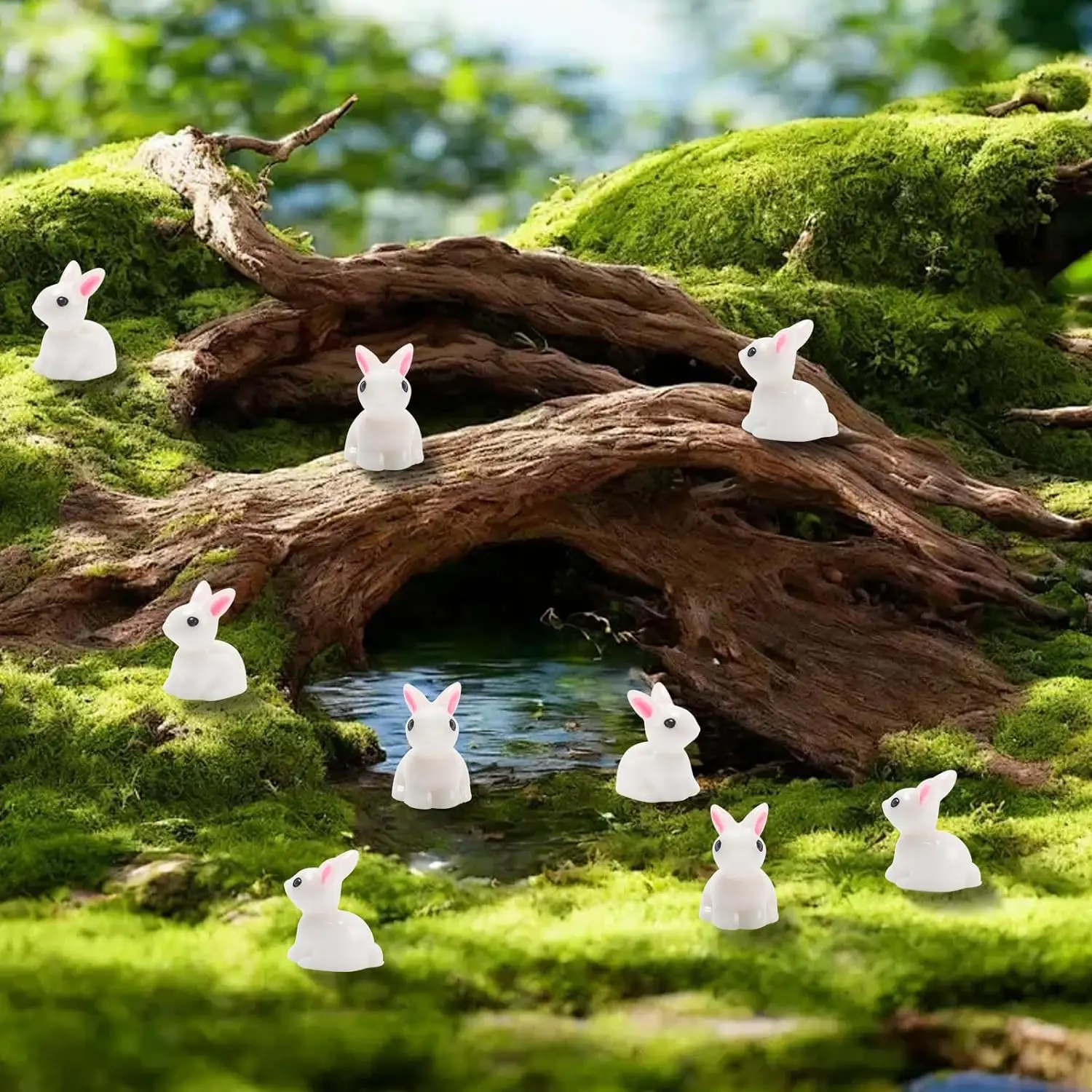 20/50 Pc Mini Rabbits Figurine Easter Bunny Figurine Rabbit Miniature Figurines Mini Animals Fairy Garden Miniature Ornaments