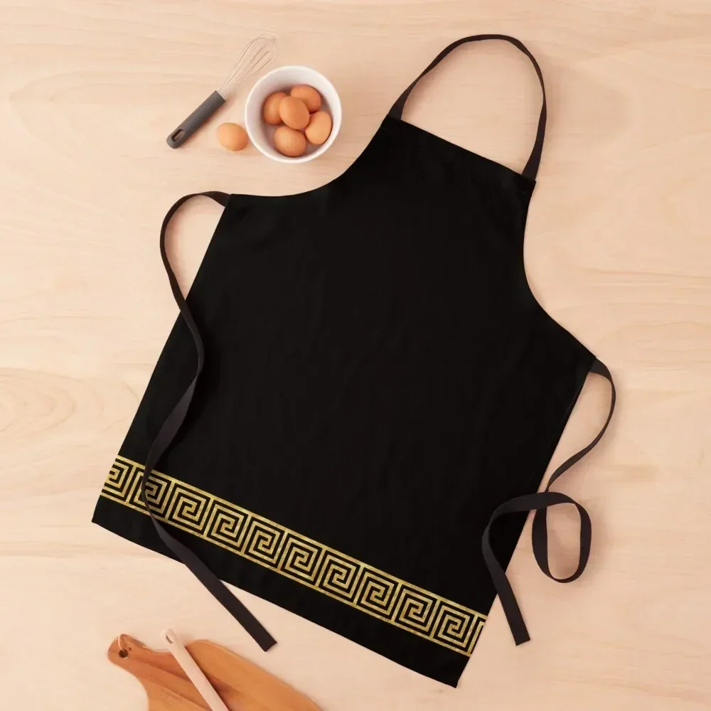 

Gold Greek Key Apron Women's Dress japanese woman Apron