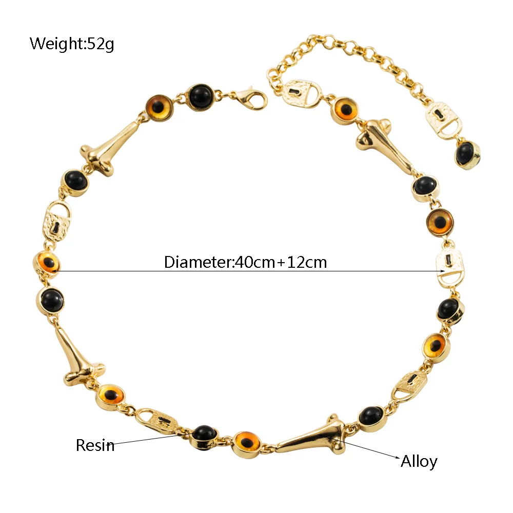 New devil's eye nose non-mainstream necklace alloy antique Internet celebrity hip-hop trendy cool item jewelry