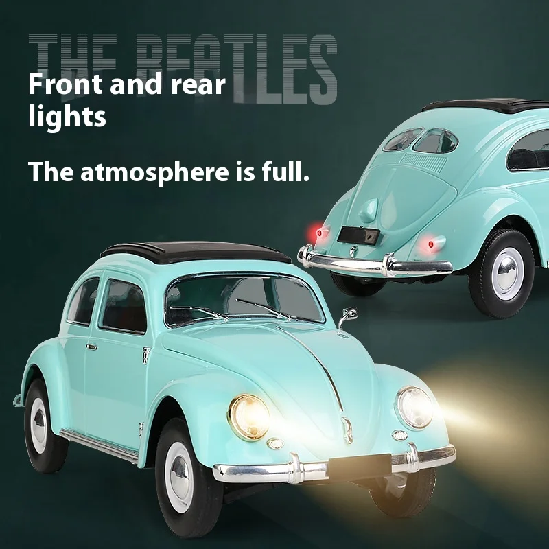 New Wpl Retro Simulation Beetle Lamp Remote Control Car Drift Sports Car Model Toy Boy Birthday Gift Car Ornament Collectibles