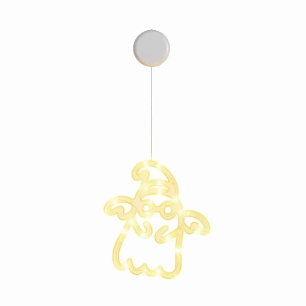 Battery-operated Halloween Suction Lights Plastic Waterproof Window Silhouette Lamp Cordless Transparent LED Glass Pendant