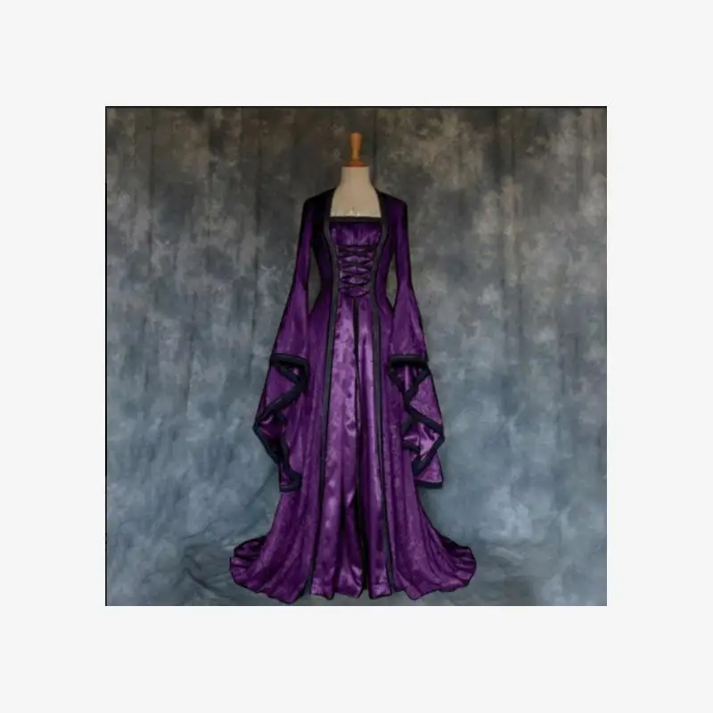 Vestido Medieval Vintage de loween para Mujer, Estilo Artístico, Restaura las Formas Antiguas, Falda Larga de una Sola Pie...