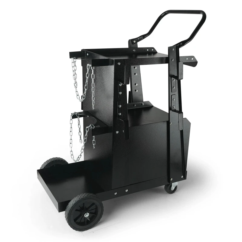 

Welding Cart 2-Tier Heavy Duty Welder Cart with 360° Swivel Wheels Tank Storage Cabinet for ARC Plasma Cutter Machine