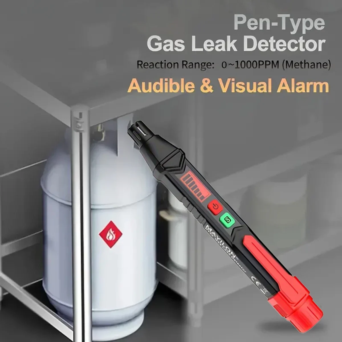 

1PC HT60 2*AAA battery Combustible Gas Detector 0~10000PPM Methane Flammable Alcohol Detection Pen Natural Gas Leakage Detector