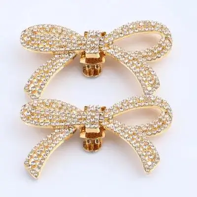 

Rhinestone Shoe Flower Decorative Clips Buckles Accessories for Wedding Shoes Detachable 1 Pair Removable Bow Charm High