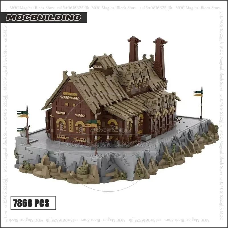 Serie de películas UCS Moc, famoso bloque de construcción Golden Hall, gran modelo, paredes, tecnología, ladrillos, vista a la calle, juguetes, regalos de navidad