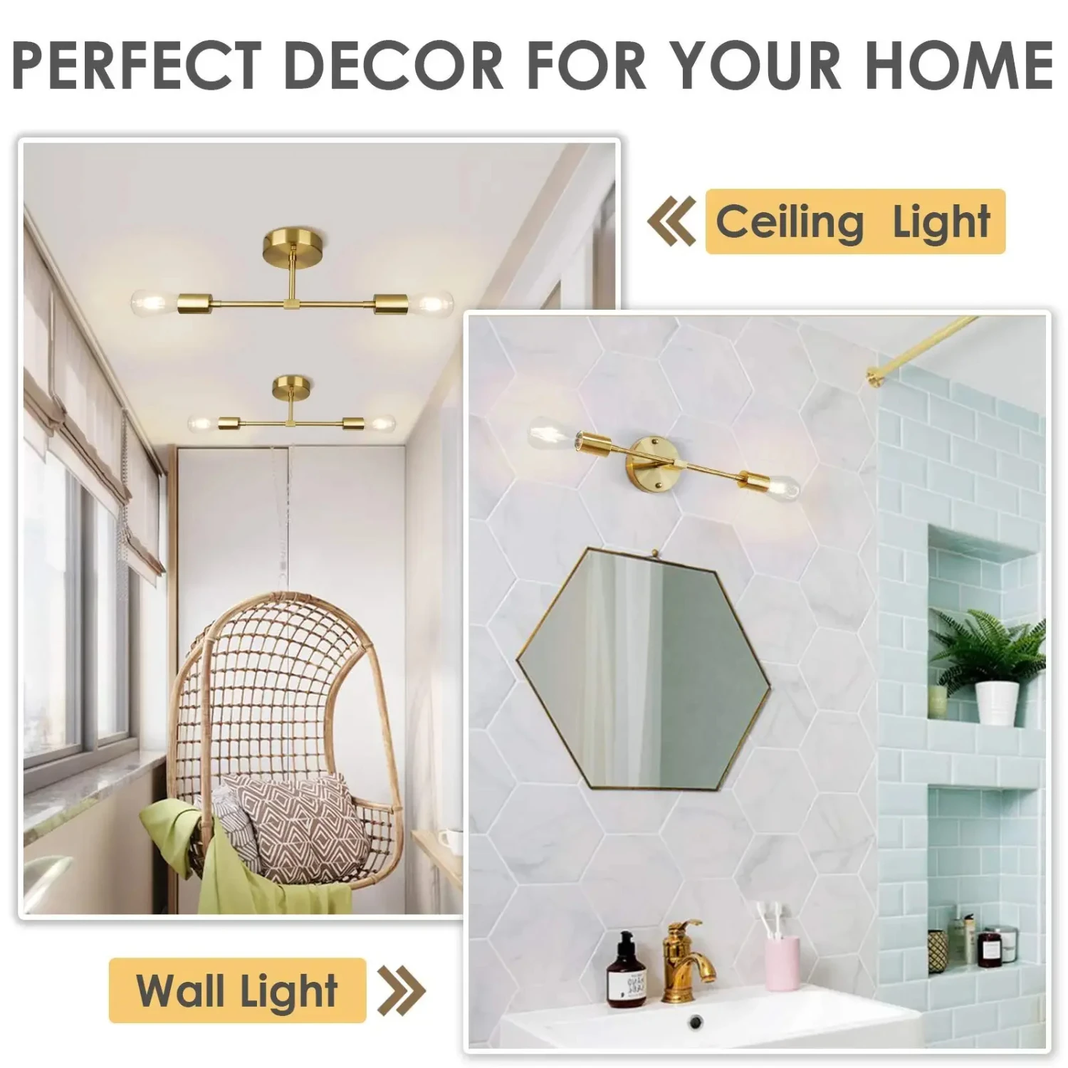 Lámparas de pared de 2 cabezales nórdicas modernas, elegantes accesorios de iluminación decorativos para pasillo, sala de estar y baño, nuevo y elegante