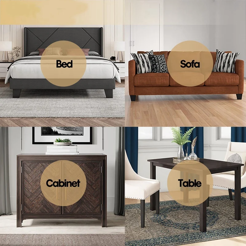 Trapezoidal cama Risers, L Forma Metade Top Spikes, Inferior Rubber Strip, cama King Riser, 4 Peça Móveis Riser, 6"