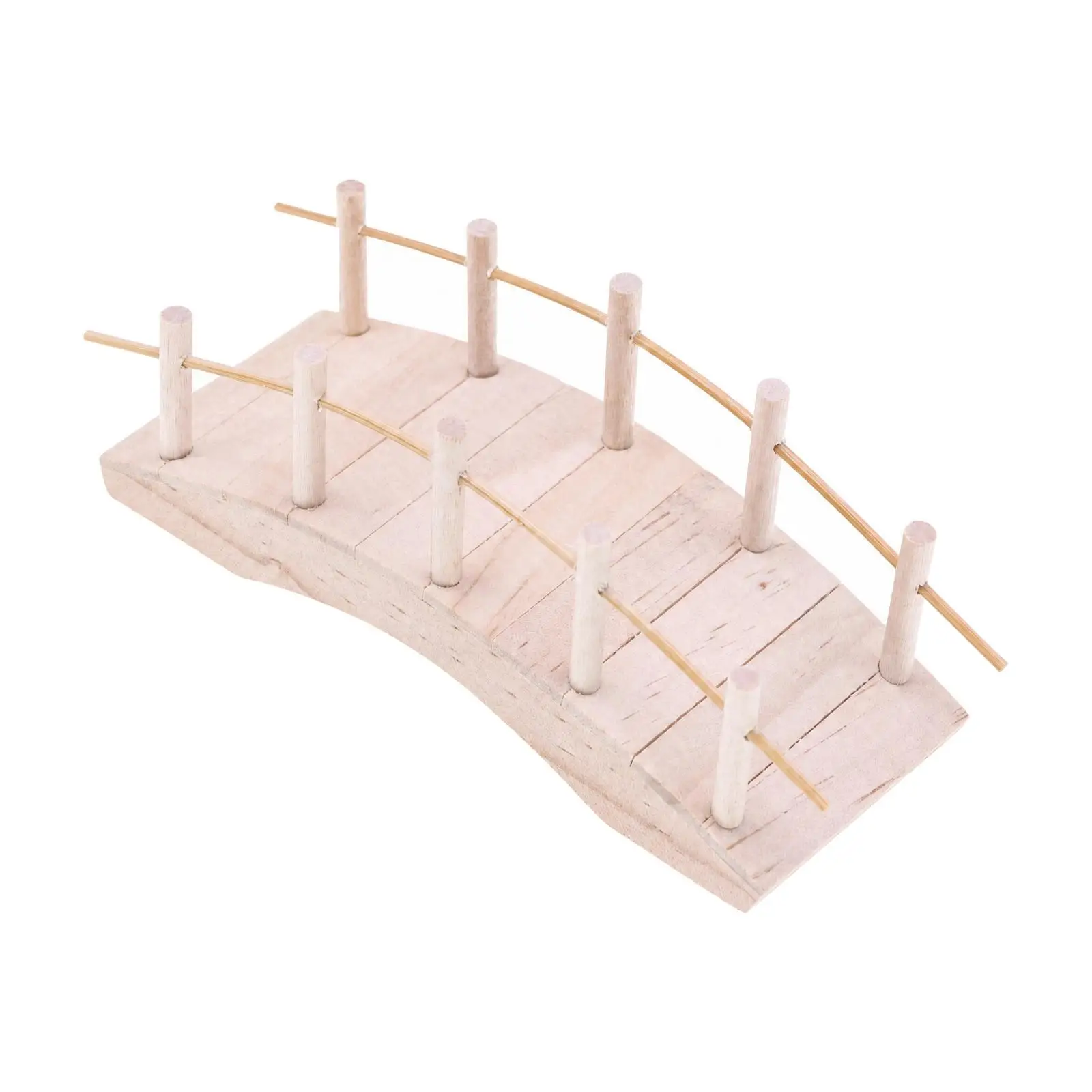 Small Rustic Wooden Bridge Miniature for Fairy Garden Decor Arch Design Dollhouse Accessory Outdoor Courtyard Tabletop Diorama