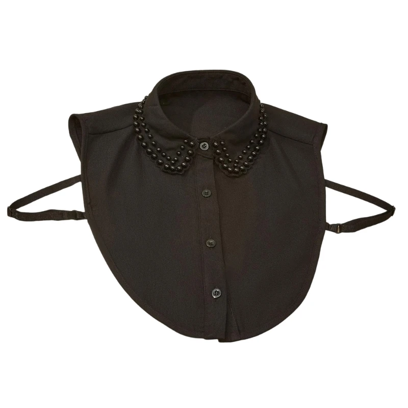 宝石ハーフシャツ偽襟ビーズ真珠スプレッドラペルロッカーアート襟甘いショール偽装飾ショール-y166