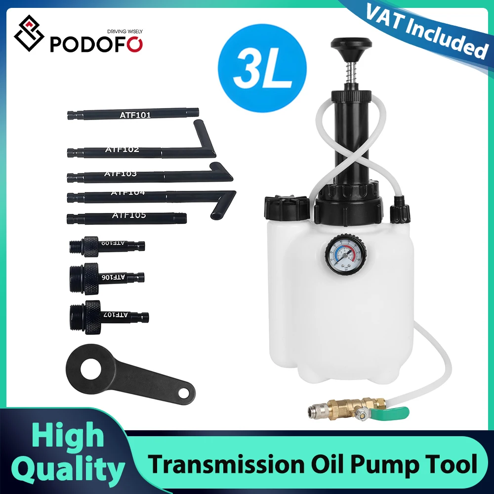 Podofo 3L pompe à fluide automobile pompe à fluide de voiture Kit de remplissage de Transmission 0-85PSI 0-6Bar système de remplissage d'huile pompe à main pompe à fluide d'huile