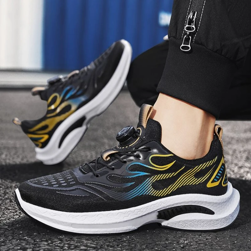 

Дышащая мужская спортивная обувь для бега на толстой платформе с сетчатым верхом, оригинальные модные простые мужские повседневные кроссовки высокого качества