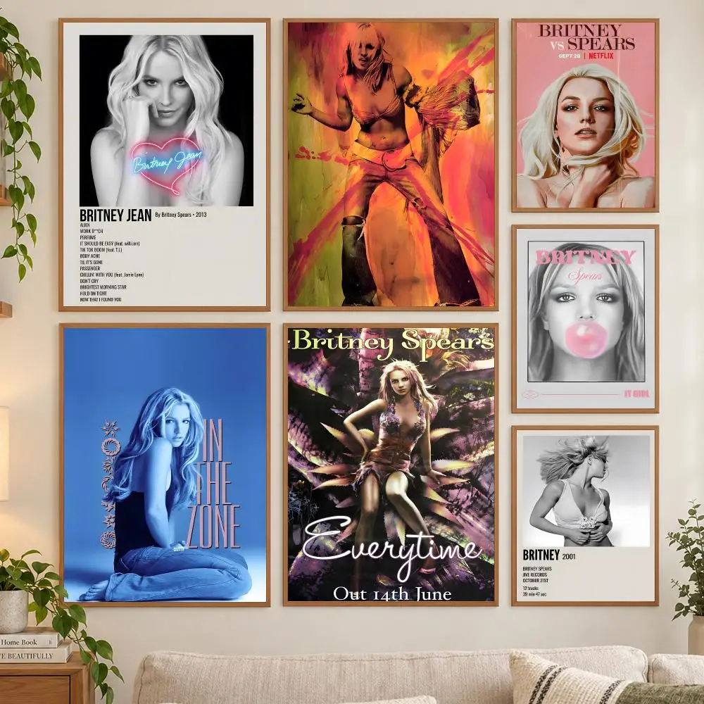 Singer B-Britney SpearsS Poster HD Art Sticky Wall Waterproof Home Living Room Bedroom Bar Aesthetic Decoration