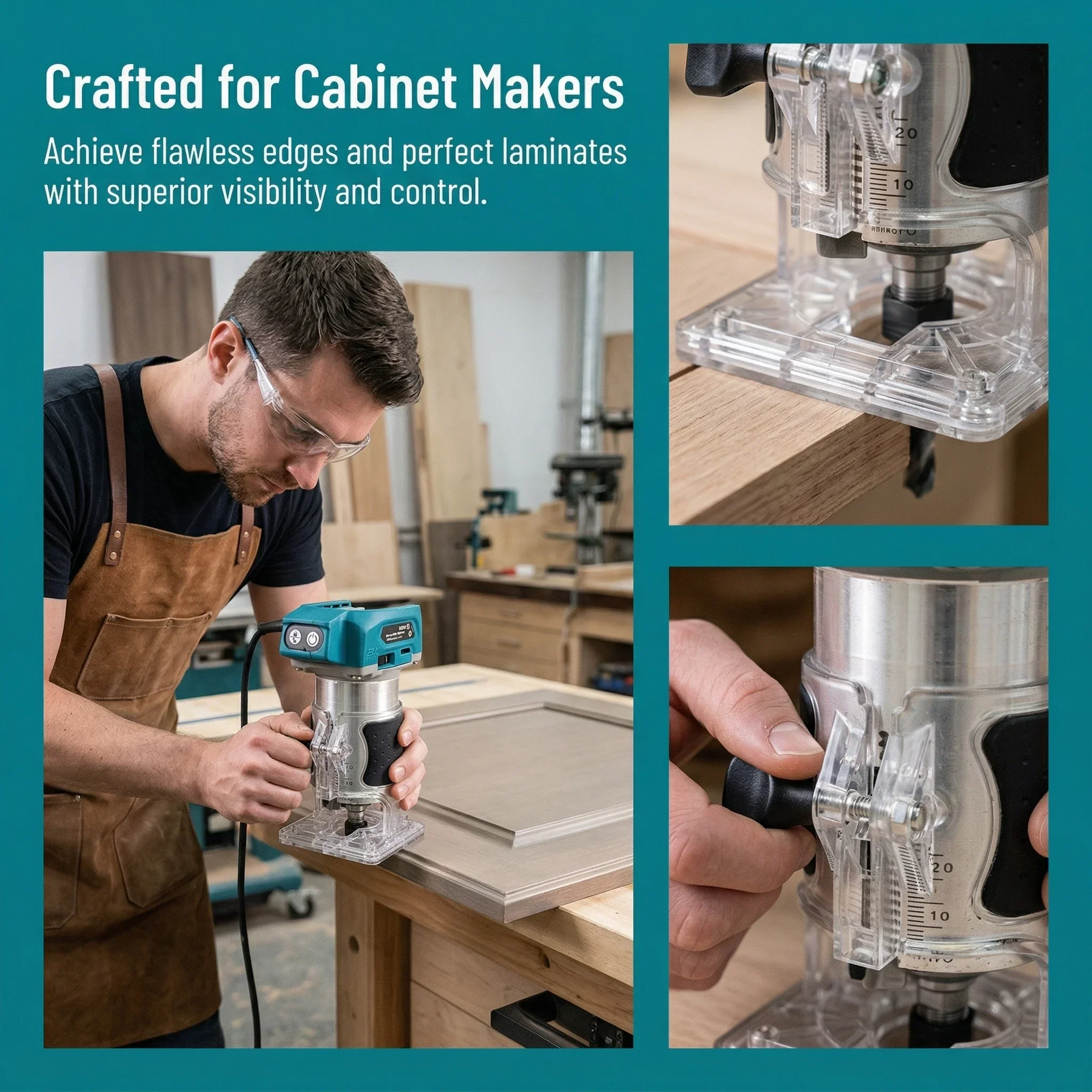Makita DRT50 18V Cordless Brushless Trimmer Tool For Hardwood Edge Finishing And Custom Sign Wood Carving Workshop Jobs