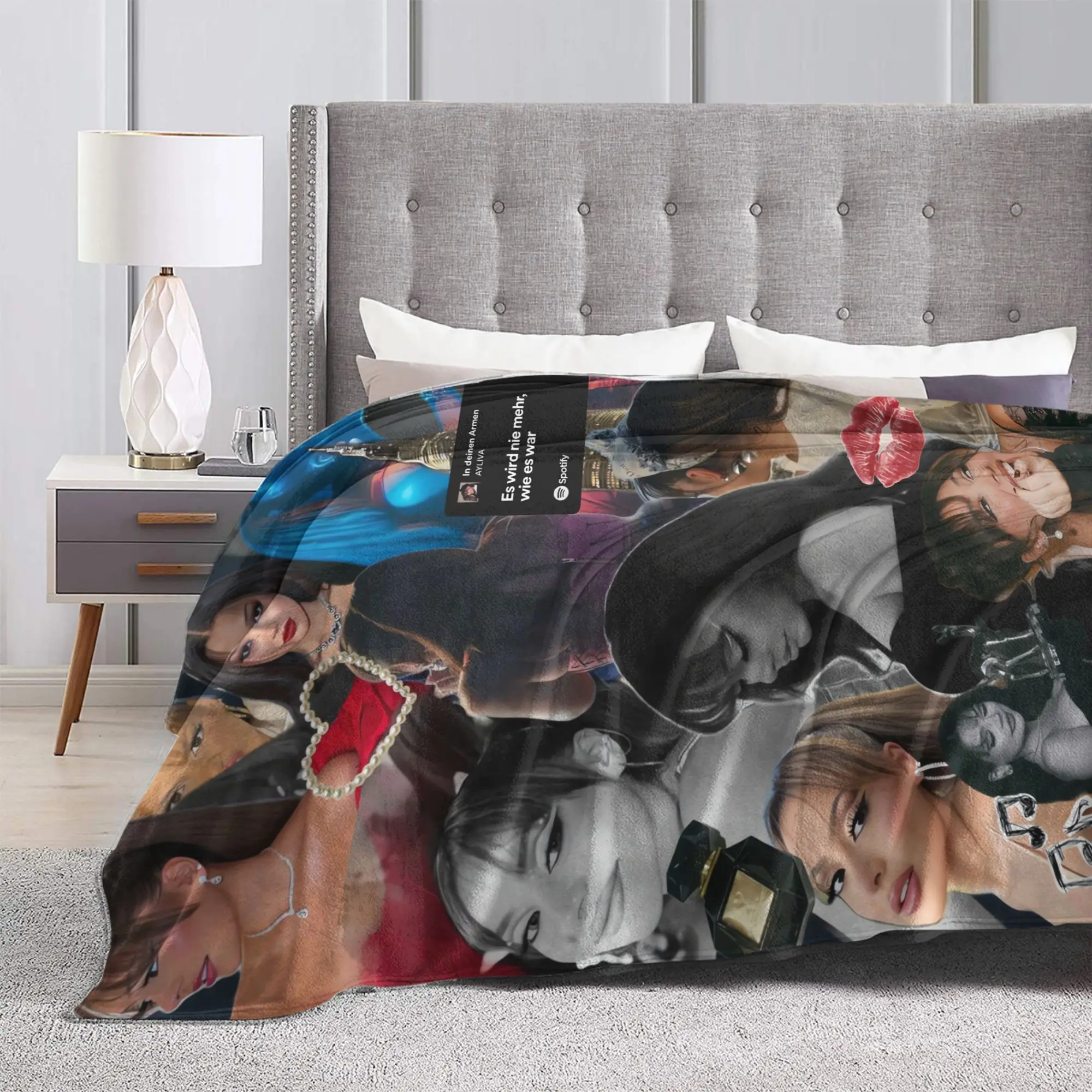 Ayliva Singer Tour 2025 Warm Soft Blanket  Kids Plush Throw Blanket Pattern Couch Bed Flannel Bedspread Sofa Bed Cover