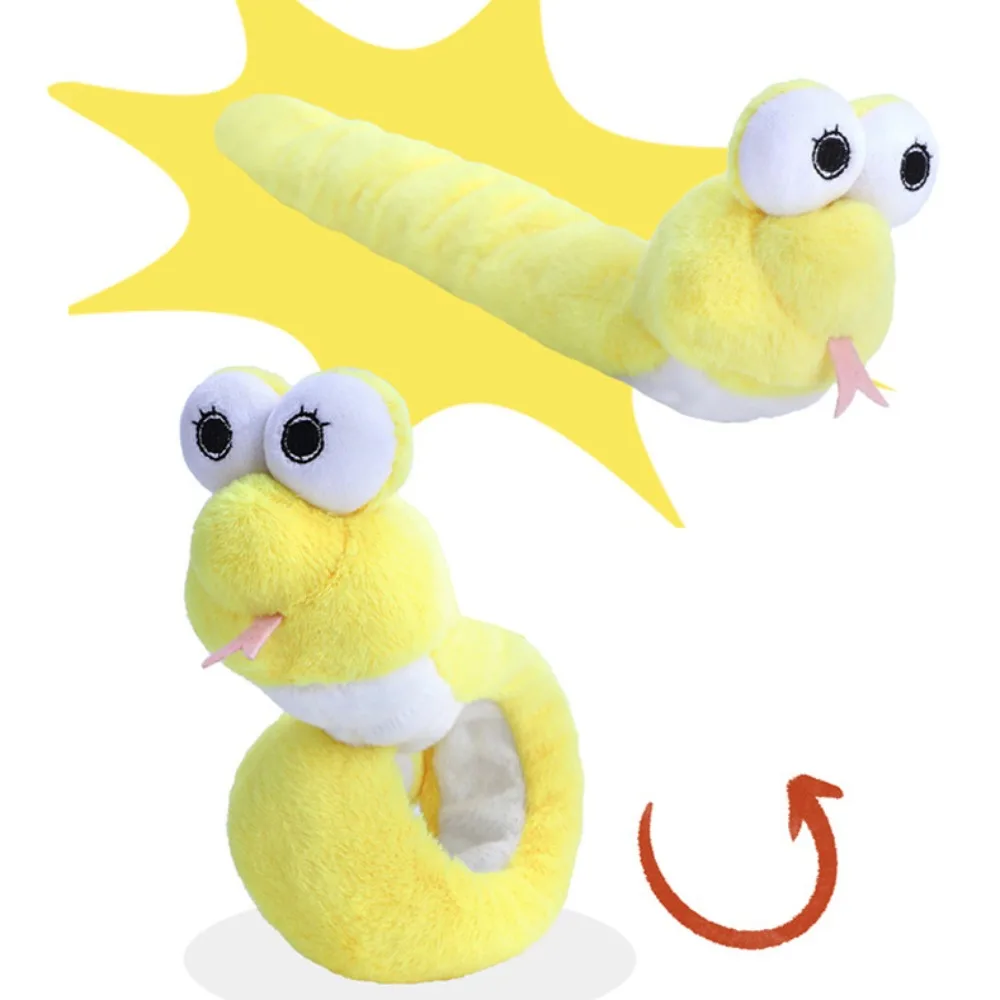 Simulation Snake Year Slap Bracelet Circle Toy Soft Plush Doll Slap Bracelet Cute Cartoon Rodent Snake Plush Wrist Band