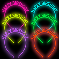 6PCS Glow Party Supplies Luminous Headband Glow in the Dark Birthday Party Decoration Hair Accessories Fluorescent Hair Bands