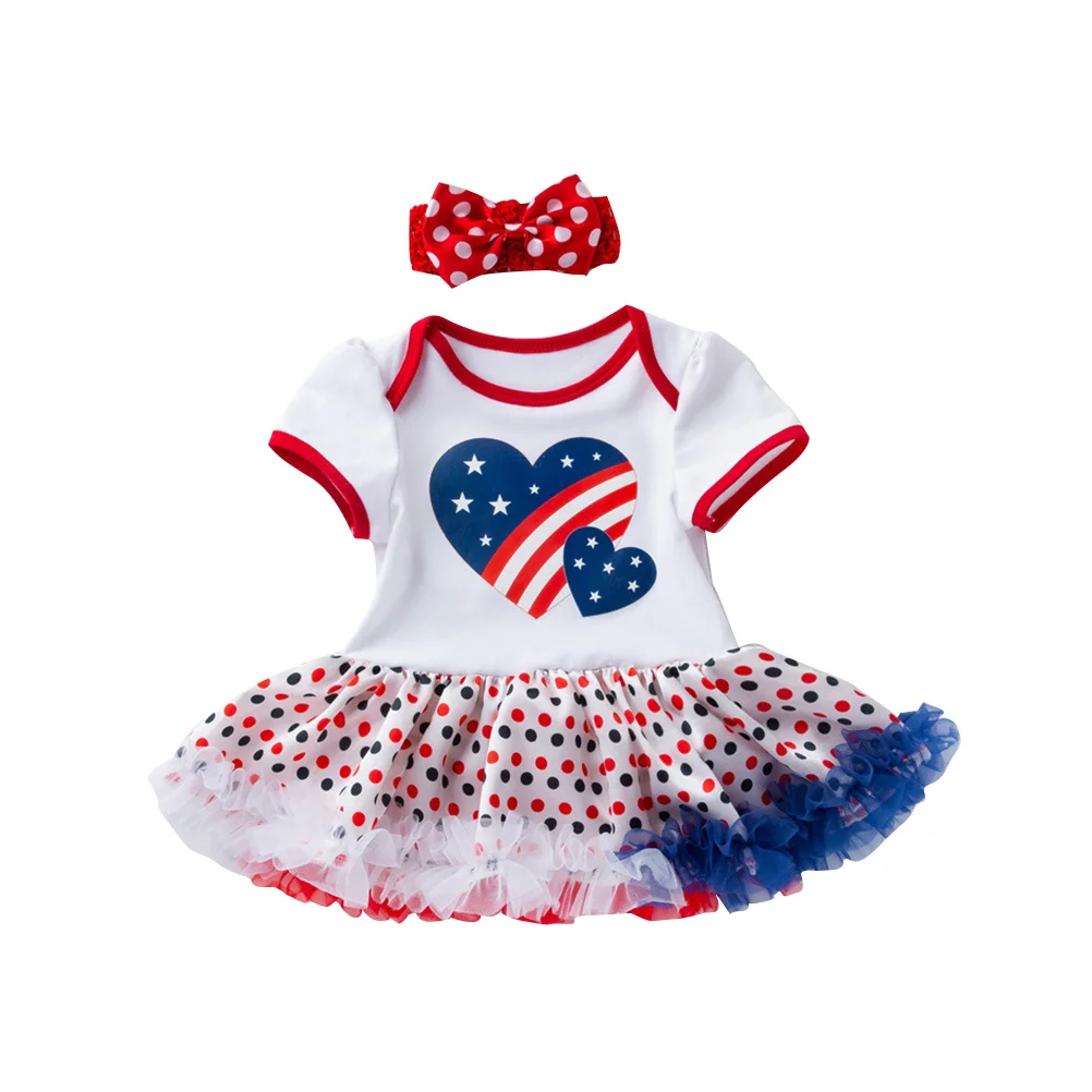 

Юбка-пачка для девочек, комплект одежды ко Дню независимости, платье в форме сердца, 12–24 м, удобное, легко носить