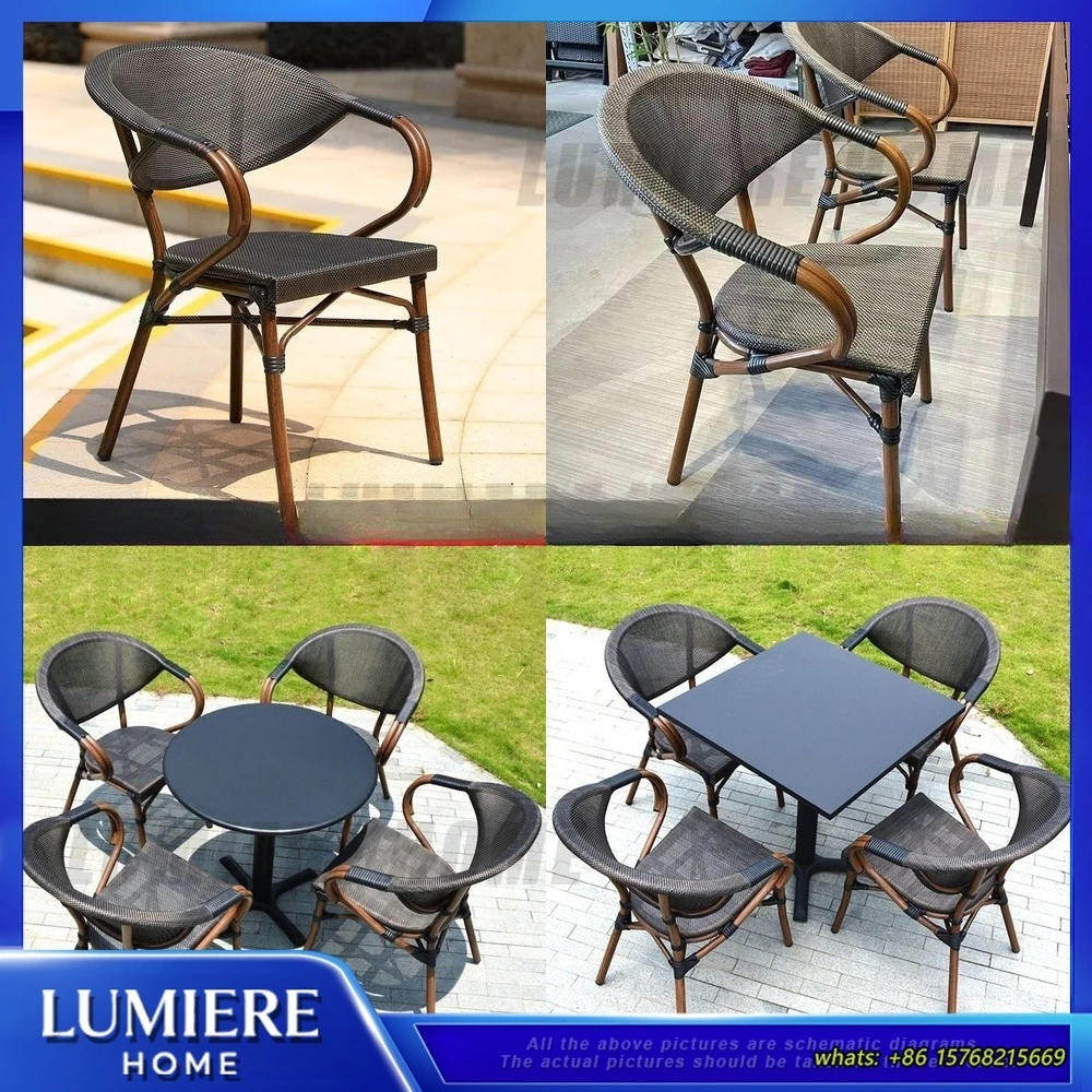 

Уличный обеденный стул, садовый плетеный стул для патио, домашний уличный стул для отдыха на балконе, кофейни, стул из ротанга на заднем дворе