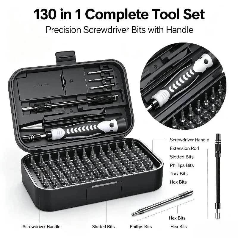 Precision Screwdriver Set Multifunctional Screw Driver Bit Tool With Handle Mobile Notebook Watch Repair Tools 130 in 1