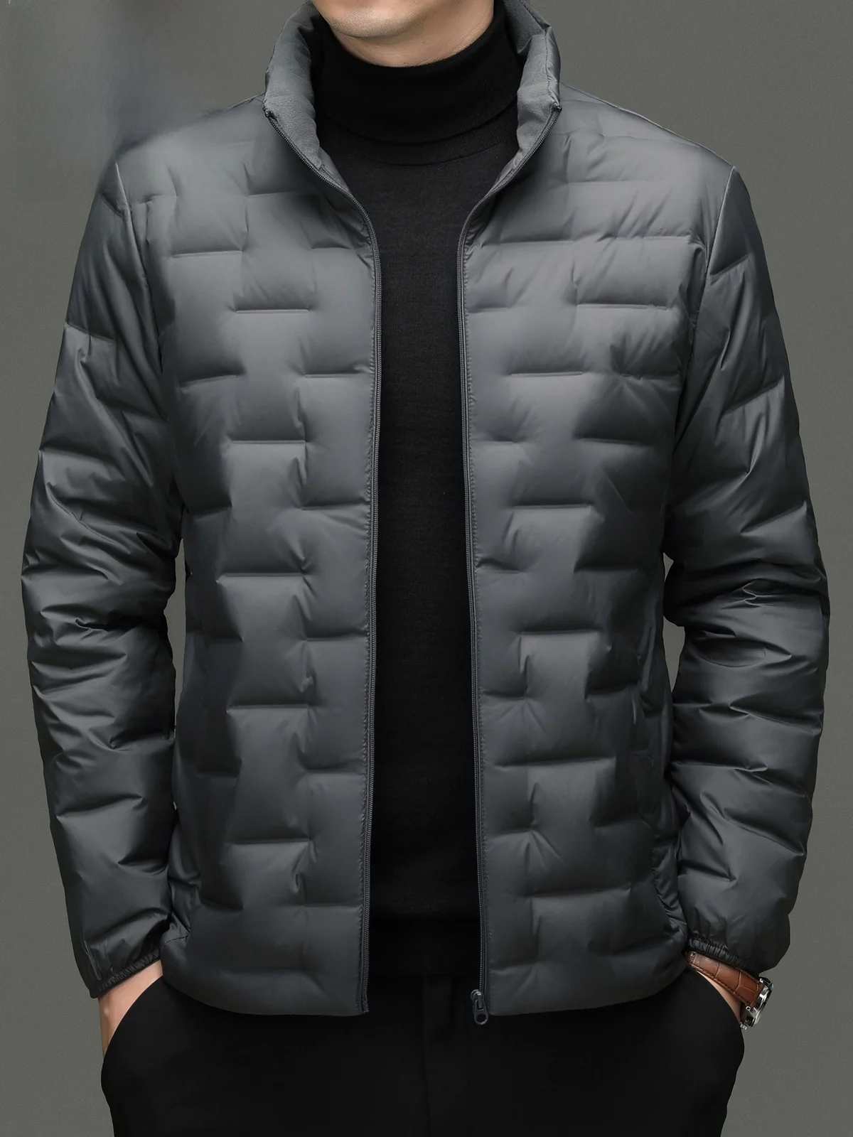 เสื้อโค้ทกันหนาวผู้ชาย Pierre Cardin รุ่น Quilted Du down Jaet คอตั้ง ผ้า Thiened อุ่นสบาย สไตล์ใหม่ล่าสุดสำหรับฤดูหนาว