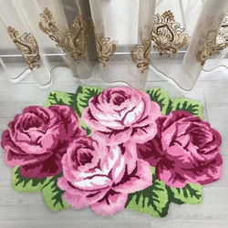 Luxury Rose Carpet for Bedroom, Soft Floor Mat, Home Living Room, Wedding, Lovers, Parlor Art, 200x120cm, High Quality