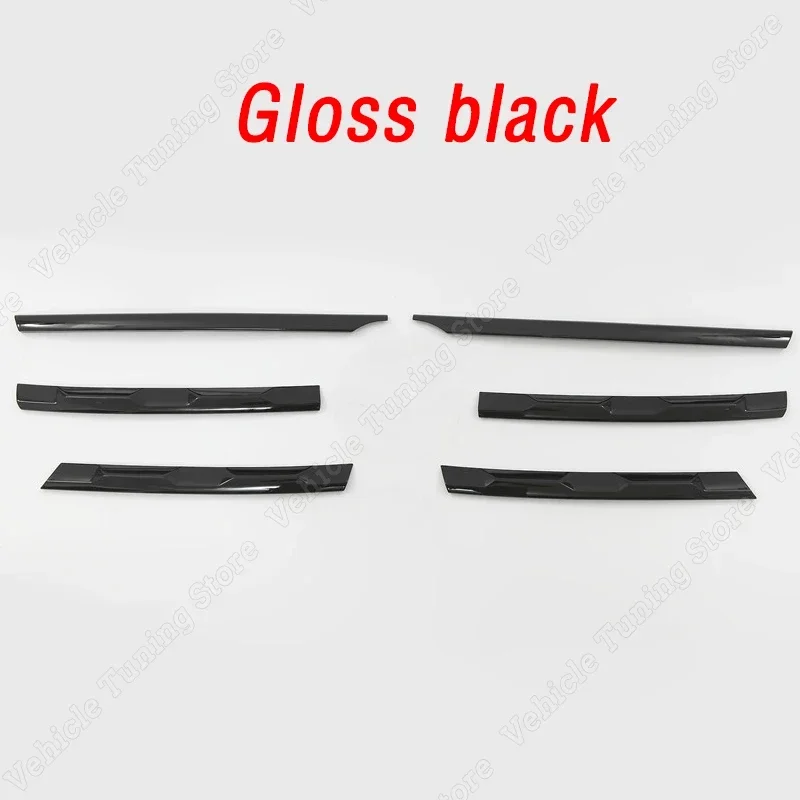 6 Stuks Auto Voorbumper Mesh Center Grille Grill Molding Strips Cover Trim Voor Vw Tiguan MK2 2017 2018 2019 2020 2021 Body Kits