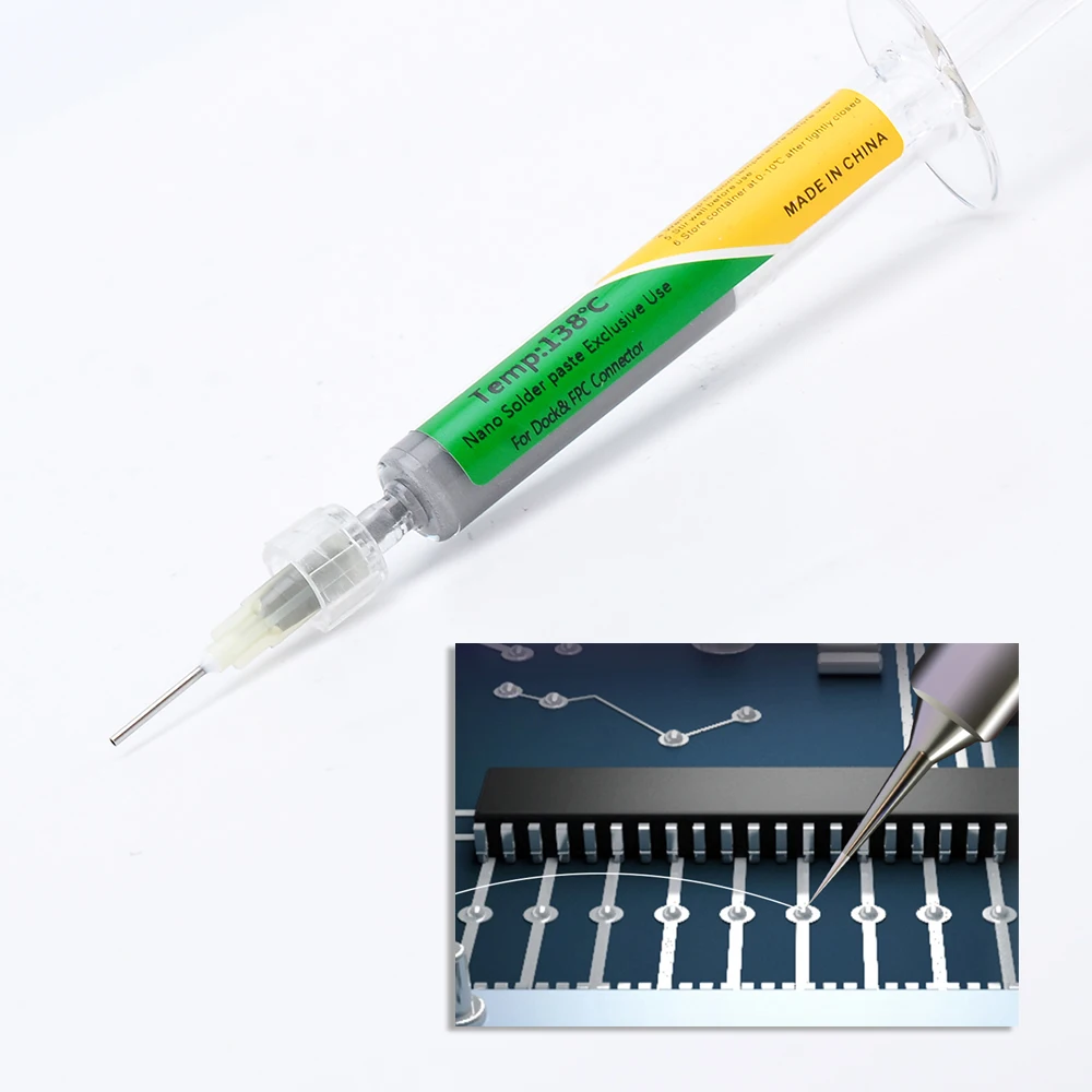 Low Temperature Syringe SMD Solder Paste Led Solder Sn42bi58 138 ℃ SMD Repair Solder Paste