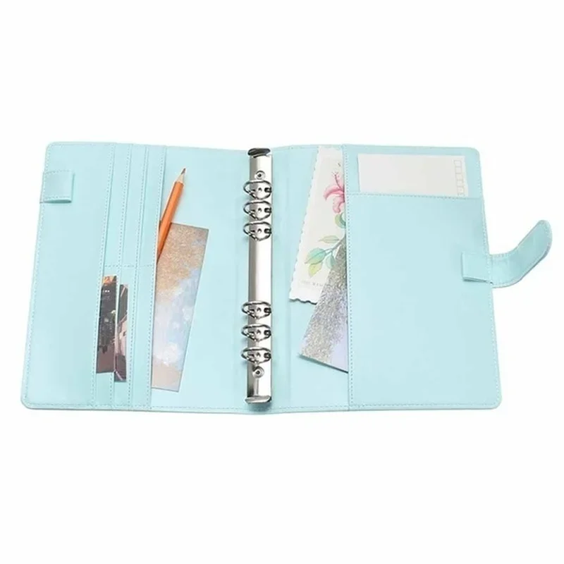 New A5 / A6 Macaron Multi-function Handbook Universal Manual Business Leather Ring Loose-leaf Notebook Office Supplies