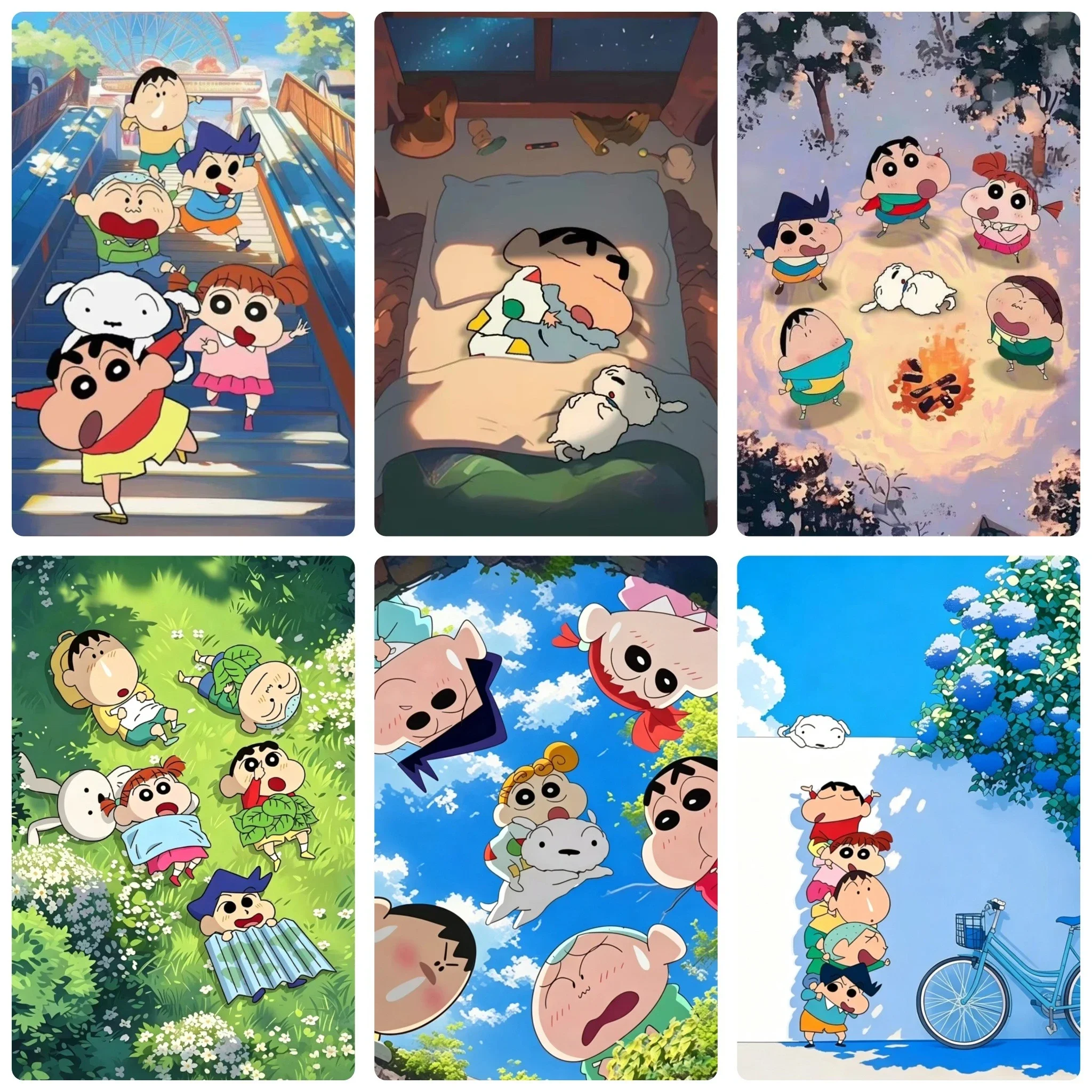 DIY Crayon Shin-chan Anime Diamond Painting, Warm Childhood Character Art Scene For Living Room Wall Decoration Exquisite Gift