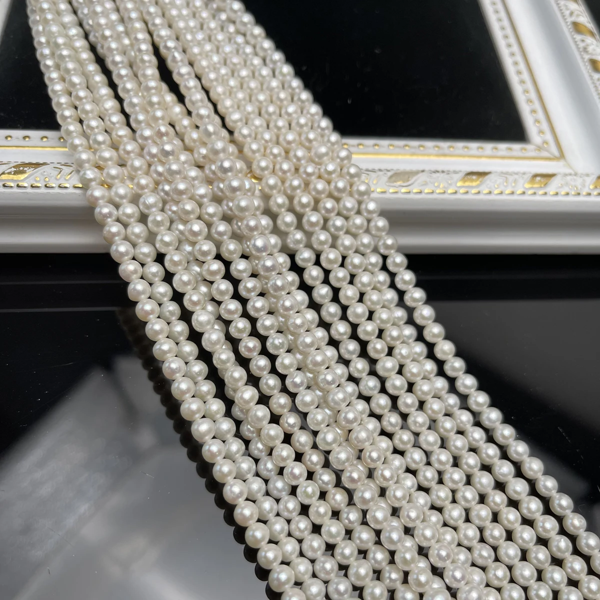 4-5mm High Quality White Round Natural Freshwater Pearl Beads for DIY Jewelry Making Necklace Earrings Bracelet Women Gift
