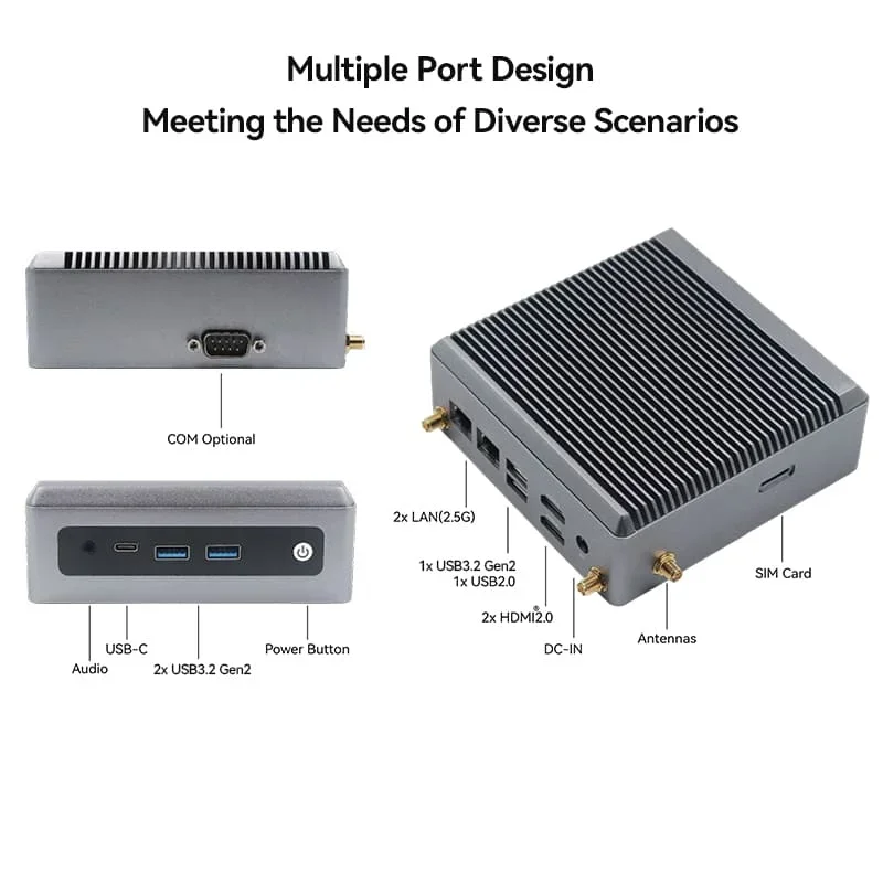 EOVOE Intel 12th Gen N100 Mini PC 16G RAM 1 تيرابايت SSD كمبيوتر DDR4 M.2 2280 SATA كمبيوتر ألعاب مع Win11 OS WIFI6 وBT5.2