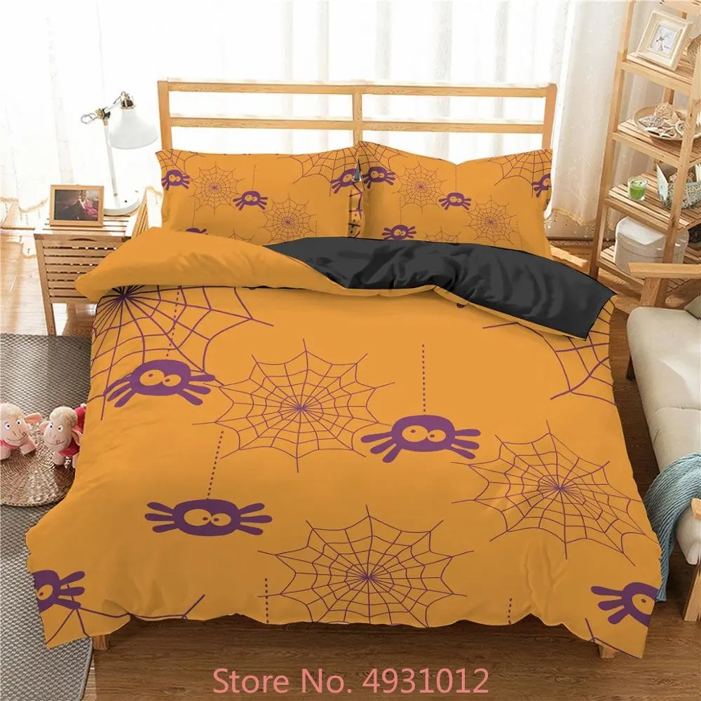 Spider Web Printed 3d Bedding Set Cartoon Home Decor Duvet Cover With Pillowcase For Kids Boys Bedroom Decoration Bedclothes